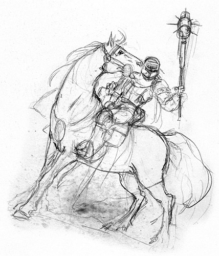 Minor Arcana: Wands - Knight of Wands (Sketch)